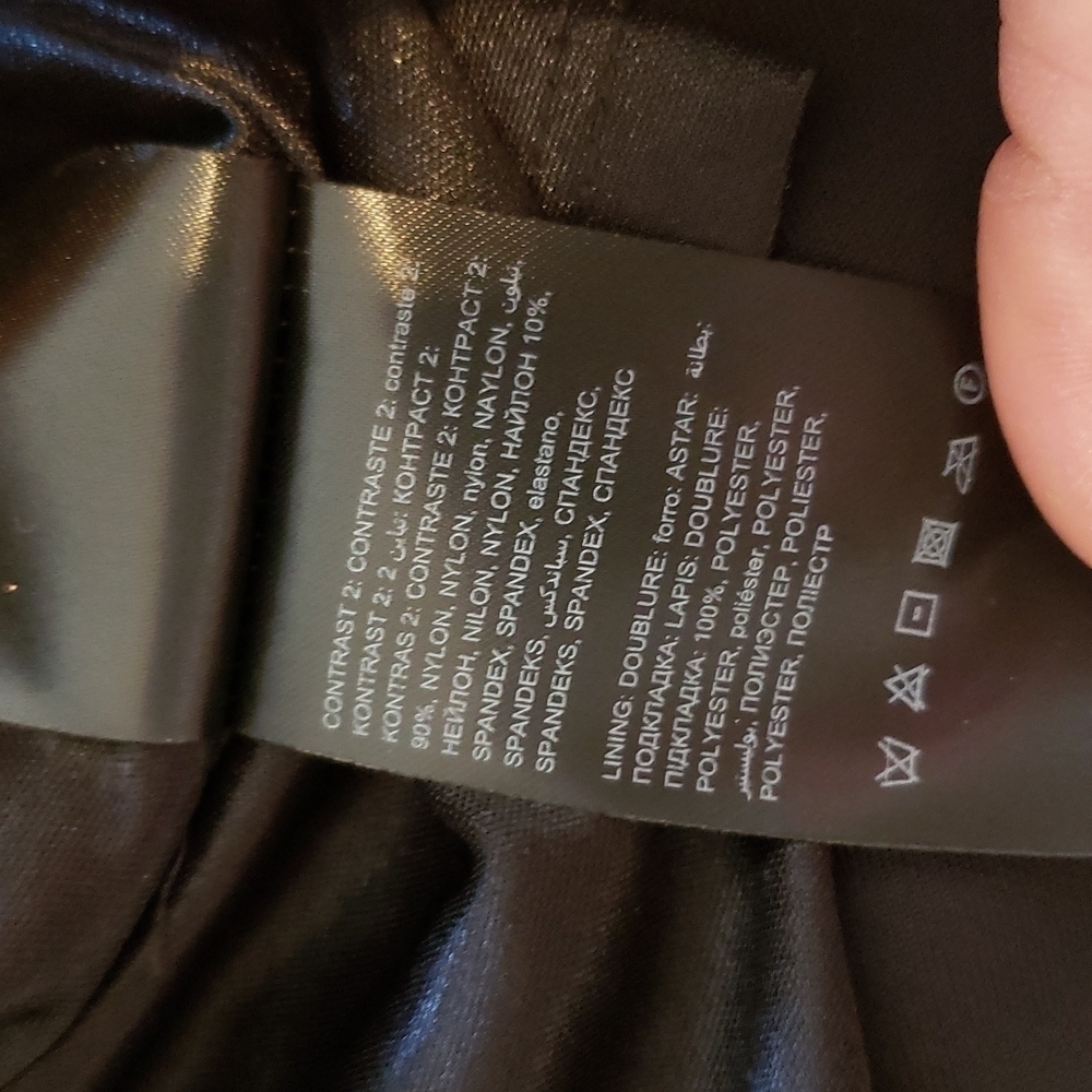 - Bebe black dress with faux leather trim size 8 #021 - Picture 12 of 15